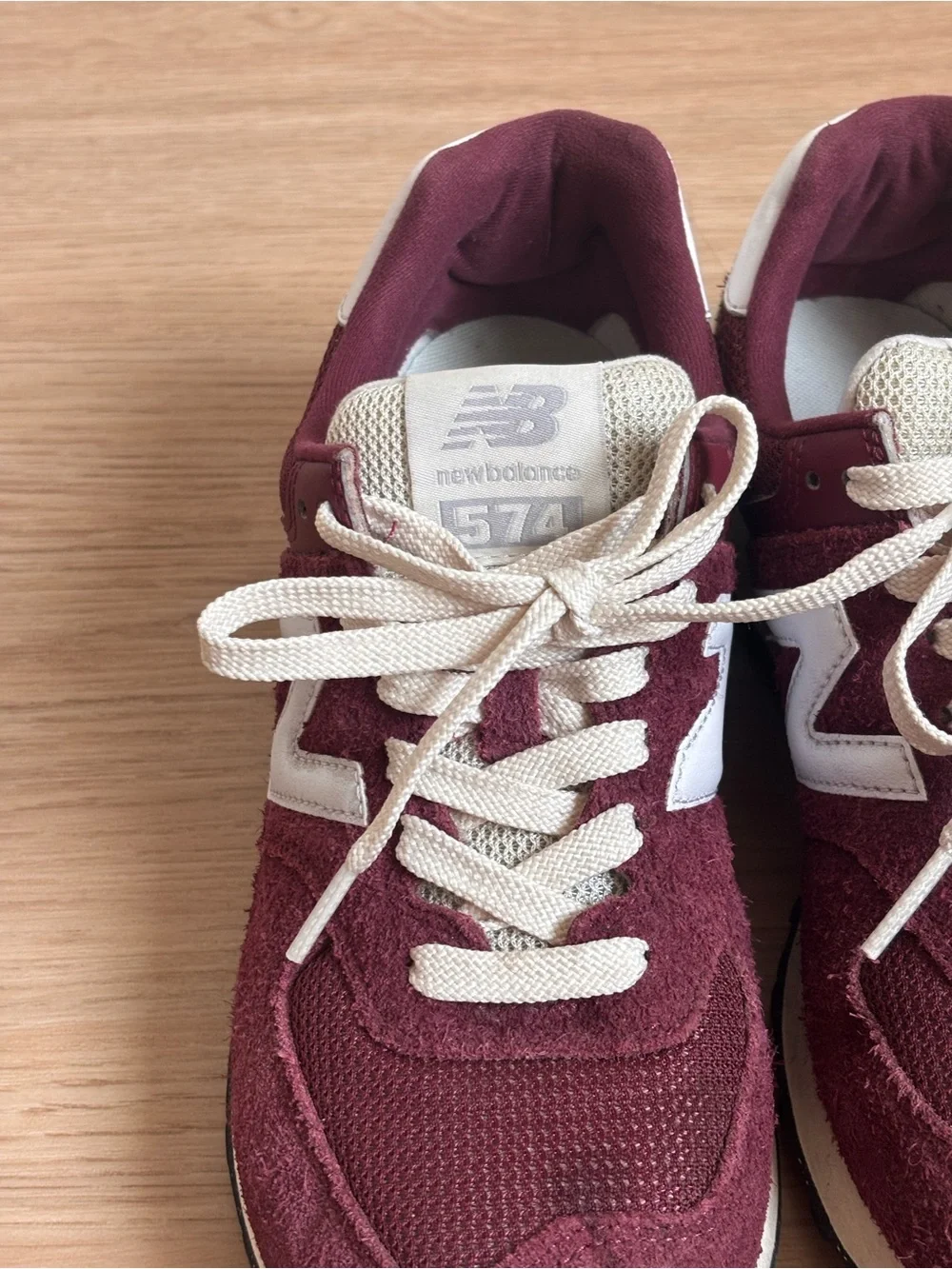 New Balance 574 Women's Maroon/burgundy/crimson and White Low-Top Sneakers